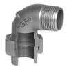 Union coupling Fig. 100 galvanized with male thread, elbow 90° flat seal